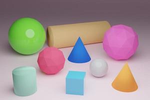 3D rendering geometric shapes can be used in teaching in schools photo