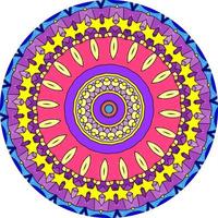 Ethnic Bright Mandala Style Flowers Pattern. Unusual Flower Shape photo