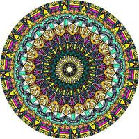 Multicolor Mandala Background. Coloring Book Page. Unusual Flower Shape. Oriental photo