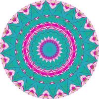 Ethnic Mandala With Colorful Ornament. Bright Colors. Isolated. photo