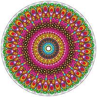 Colorful Glitter Mandala With Floral Shapes photo