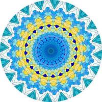 Abstract Background With A Colorful Mandala Pattern . Unusual Flower Shape. photo