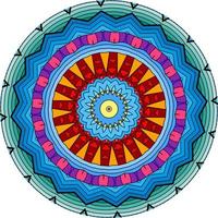 Flower Mandala. Vintage Decorative Elements. Oriental Pattern, . Illustration. Coloring Book Page photo