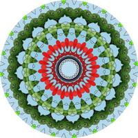 Colorful Mandala With Floral Ornament On A White Background. Decorative Isolated Motif For Design photo