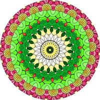 Colorful Mandala Design Background. Unusual Flower Shape. Oriental. Anti-Stress Therapy Patterns. Weave Design Elements photo