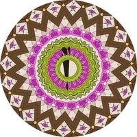 Abstract Background With A Colorful Mandala Pattern . Unusual Flower Shape. photo