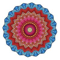 Abstract Background With A Colorful Mandala Pattern . Unusual Flower Shape. photo