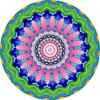 Fondo de mandala con grandes colores. forma de flor inusual. oriental., patrones de terapia antiestrés. elementos de diseño de tejido foto