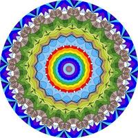 Fondo de mandala con grandes colores. forma de flor inusual. oriental., patrones de terapia antiestrés. elementos de diseño de tejido foto