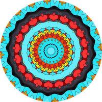 Colorful Mandala With Floral Ornament. Unusual Flower Shape. Oriental Vector, Anti-Stress Therapy Patterns. Weave Design Elements photo