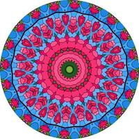 Abstract Background With A Colorful Mandala Pattern . Unusual Flower Shape. photo