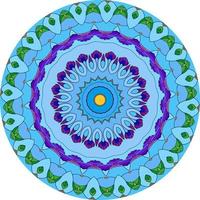 Ethnic Mandala With Colorful Ornament. Bright Colors. Isolated. photo