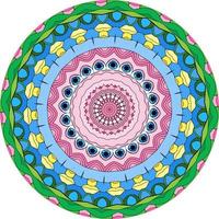 Multicolor Mandala Background. Coloring Book Page. Unusual Flower Shape. Oriental ., Anti-Stress Therapy Patterns. Weave Design Elements photo