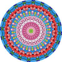 Ethnic Bright Mandala Style Flowers Pattern. photo