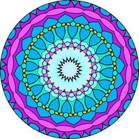 Ethnic Bright Mandala Style Flowers Pattern. Unusual Flower Shape photo