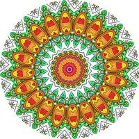 mandala de arte floral brillante. diseño étnico con adornos coloridos foto