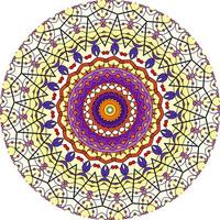 mandala étnica con adornos coloridos. colores brillantes. aislado. foto