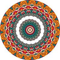 Ethnic Mandala With Colorful Ornament. Bright Colors. Isolated. photo