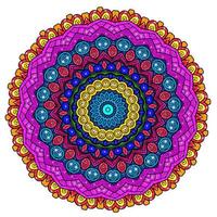 Glitter Floral Art Mandala. Ethnic Design With Colorful Ornament photo