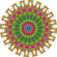 Colorful Mandala With Floral Shapes. Glitter Mandala photo