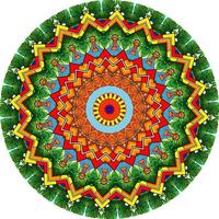 Ethnic Bright Mandala Style Flowers Pattern. photo