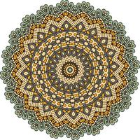 Colorful Mandala With Floral Shapes. Weave Design Elements. photo