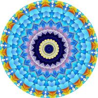 Ethnic Bright Mandala Style Flowers Pattern. Unusual Flower Shape. Oriental ., Anti-Stress Therapy Patterns. Weave Design Elements photo