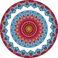 Ethnic Bright Mandala Style Flowers Pattern. photo