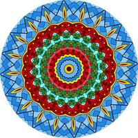 Ethnic Bright Mandala Style Flowers Pattern. photo