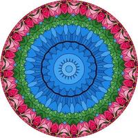 Colorful Mandala Design Background. Unusual Flower Shape. Oriental. Anti-Stress Therapy Patterns. Weave Design Elements photo