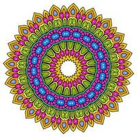 Colorful Mandala With Floral Shapes. Glitter Mandala photo