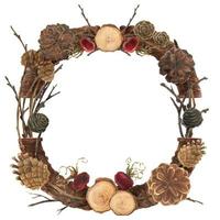 Cones and berries Christmas wreath photo