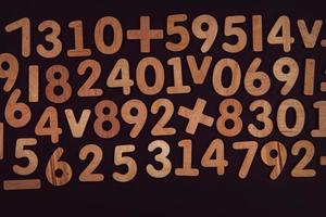 Background or texture of numbers. Finance data concept. Mathematic. Seamless pattern with numbers. Finance concept. photo