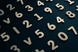 Background or texture of numbers. Finance data concept. Mathematic. Seamless pattern with numbers. Finance concept. photo