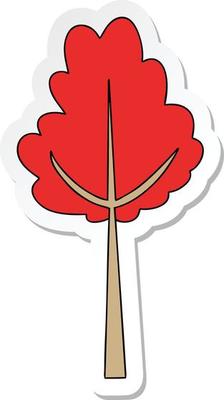 sticker of a quirky hand drawn cartoon tree in fall