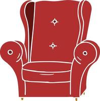 cartoon doodle of an old armchair vector