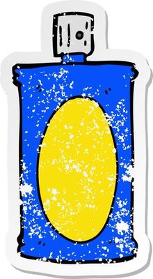 distressed sticker of a cartoon spray can
