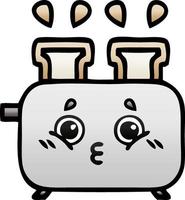 gradient shaded cartoon of a toaster vector