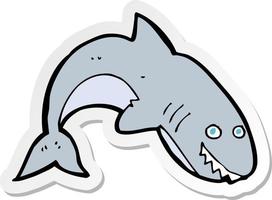 sticker of a cartoon shark vector