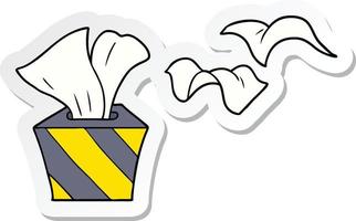 sticker of a cartoon box of tissues vector