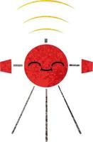 retro illustration style cartoon satellite vector