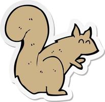 sticker of a cartoon squirrel vector