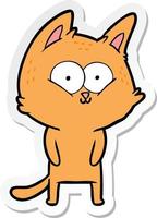 sticker of a cartoon cat vector