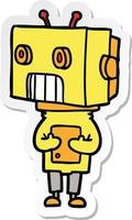 sticker of a cartoon robot vector