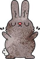 quirky hand drawn cartoon rabbit vector