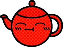 comic book style cartoon teapot vector