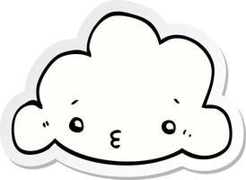 sticker of a cute cartoon cloud vector