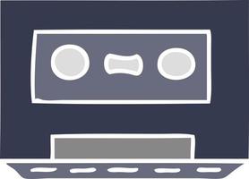 cartoon doodle of a retro cassette tape vector