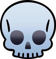 quirky gradient shaded cartoon skull vector