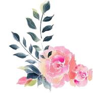 Rose bouquet, watercolor photo